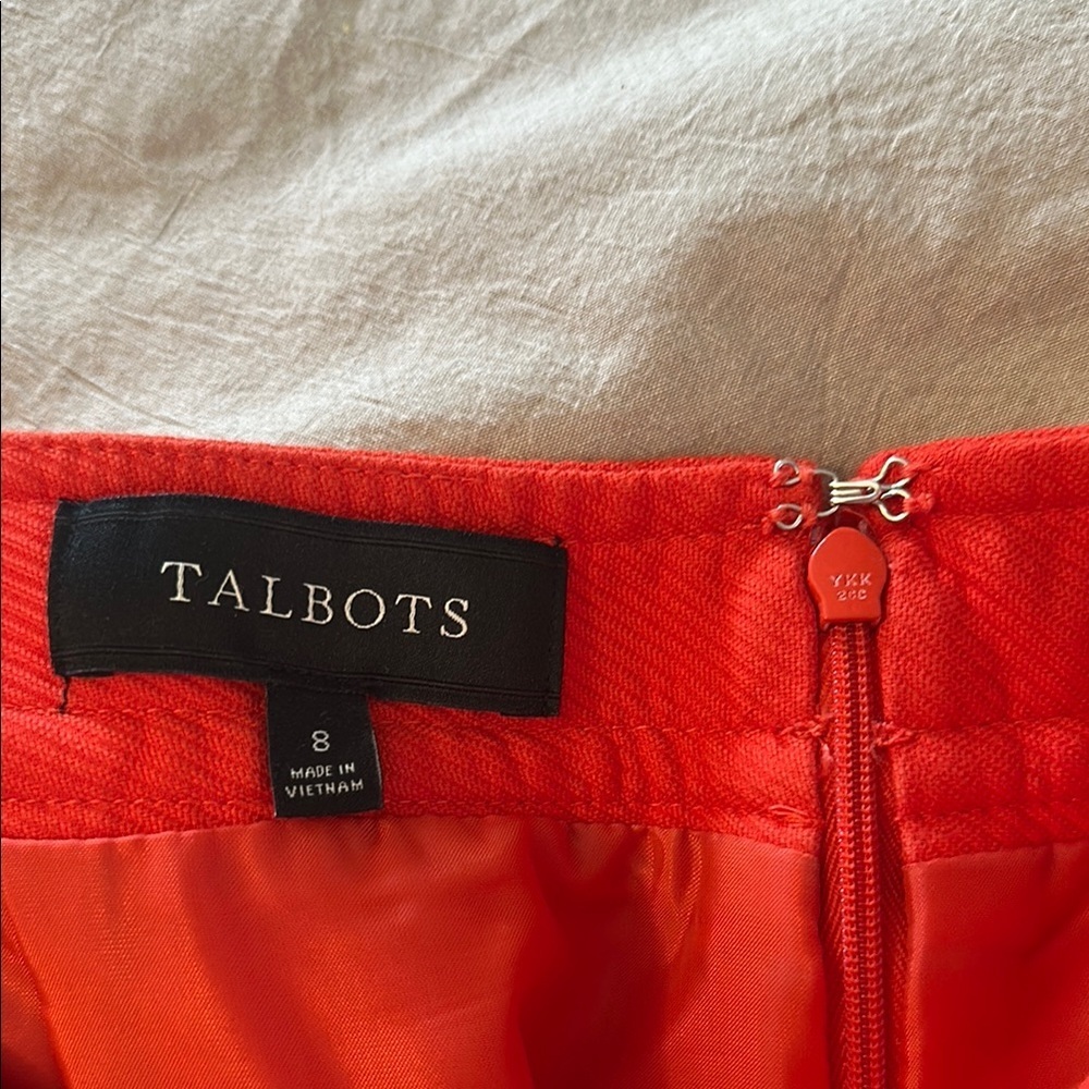 Orangy Red Women's Skirt Talbots size 8 - Picture 4 of 5